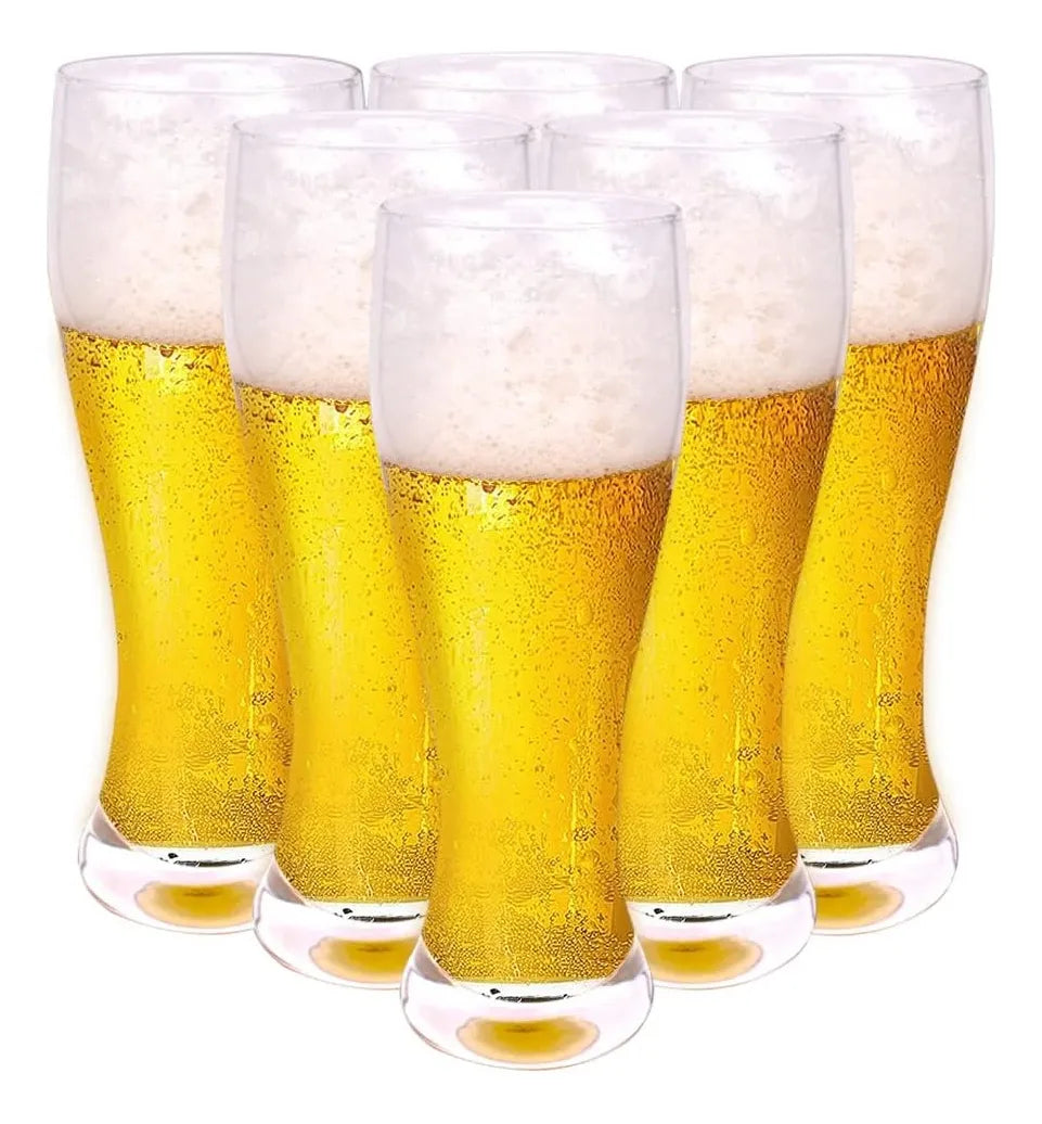MHome Tall Beer Glasses – 6pc Set (580ml)