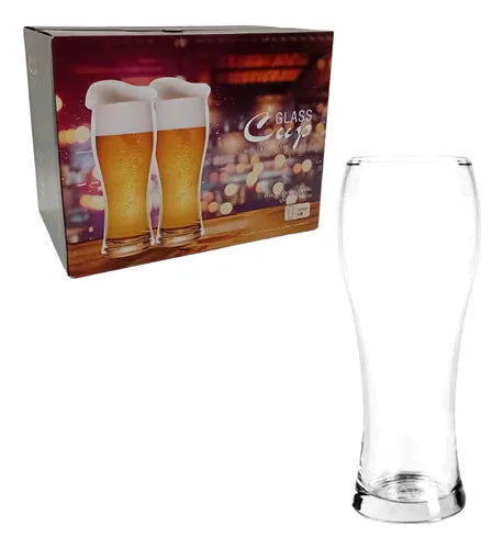 MHome Tall Beer Glasses – 6pc Set (580ml)