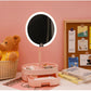 MHome Rechargeable LED Makeup Mirror, 16.5 cm Round, Adjustable Angle