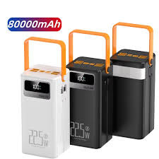 MTech Portable 80000mAh 120W Power Bank Large Capacity External Battery Fast Charging 4USB Ports-Available In Black Or White Options