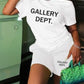 Ladies Black or White Casual Printed Short Sleeve Two Piece