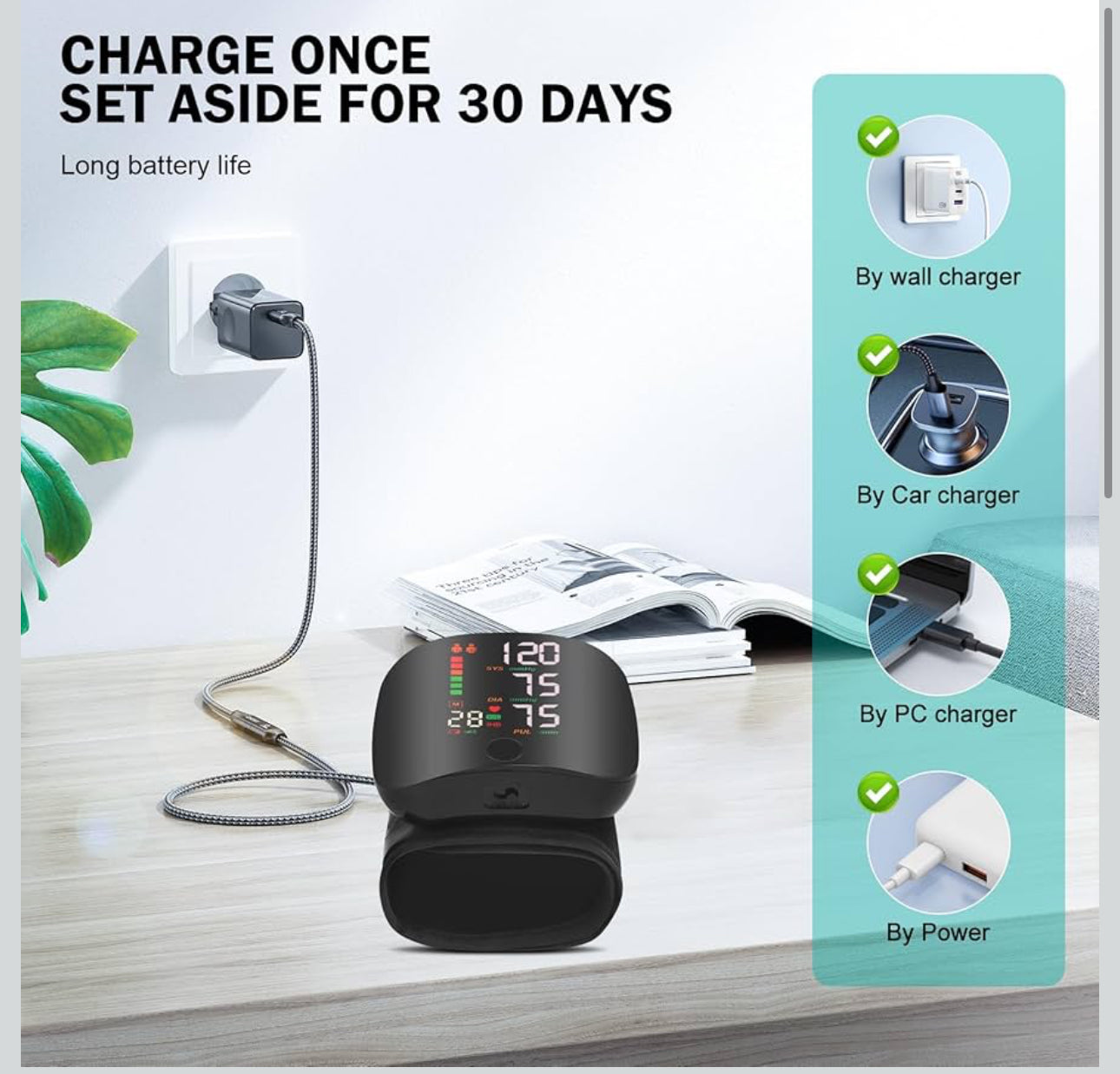 MTech Wrist Blood Pressure Monitor – Portable, Rechargeable & Voice Assisted