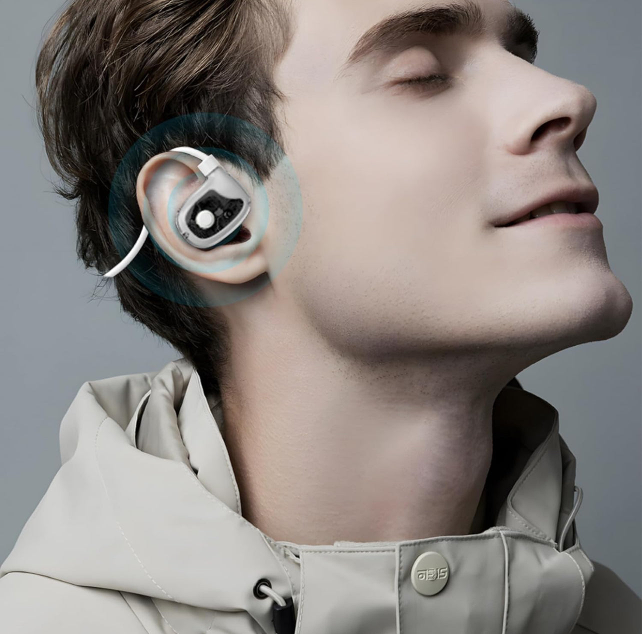 Wireless Ear Clip Bone Conduction Headphones - Open Ear Wireless Headphones With MIC - Sweat Resistant Headset, Ultra-Light On-Ear Headphones For Workouts, Running, Cycling, Business