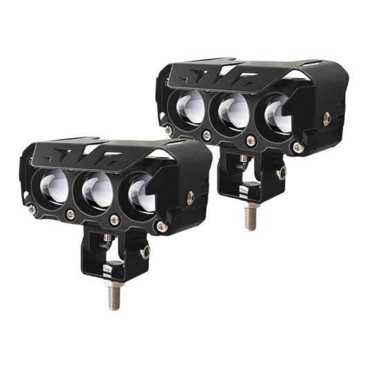 Motorcycle LED Spotlights High And Low Beams Two-Color Lens Headlights