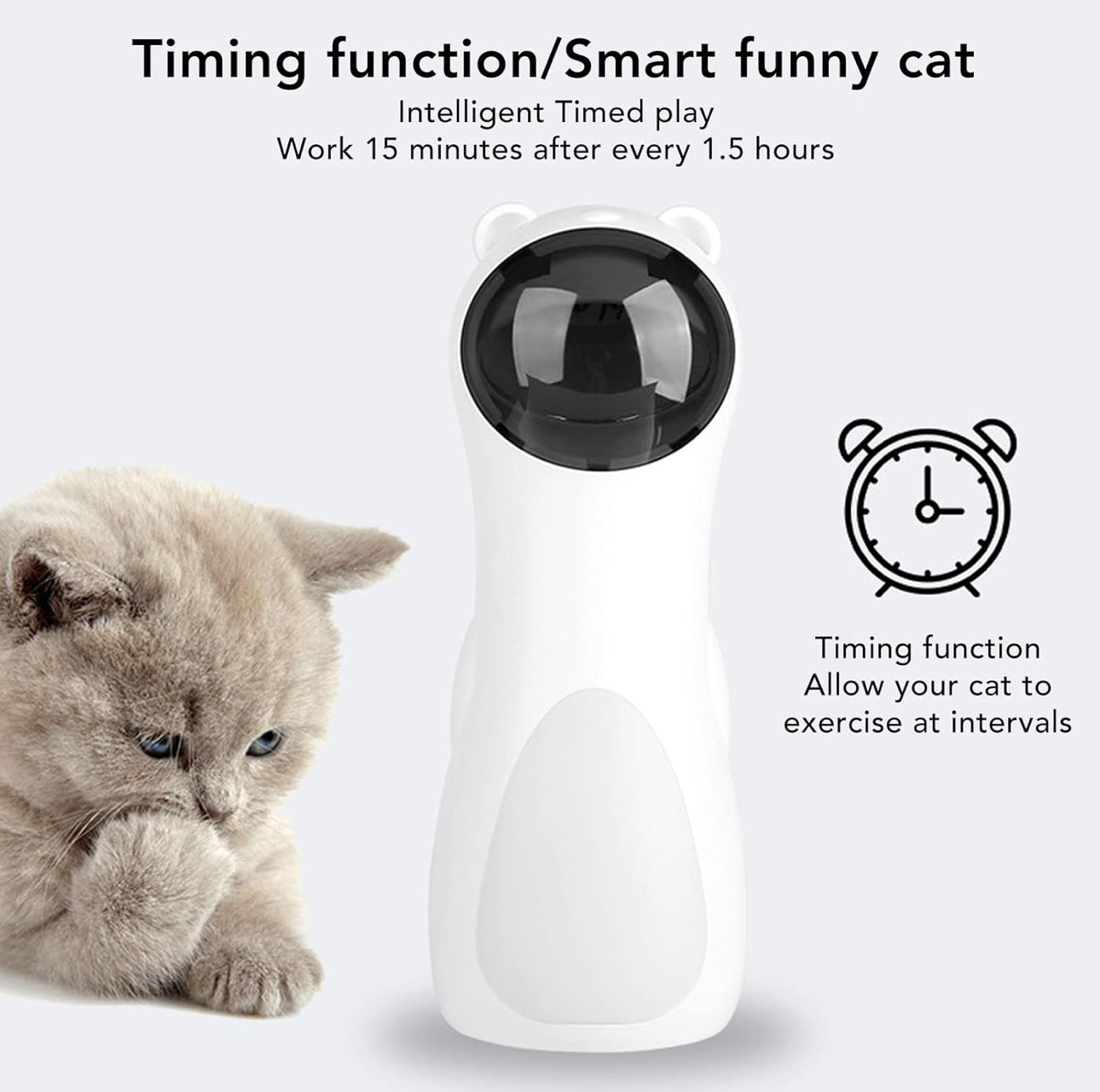 MTech Automatic Cat Laser Toy – Interactive USB & Battery Powered Pet Laser With 3 Modes, Auto Timer, 360° Rotation