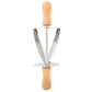 MHome Stainless Steel Croissant Rolling Cutter Bread Dough Pastry Making Tool with Wooden Handle