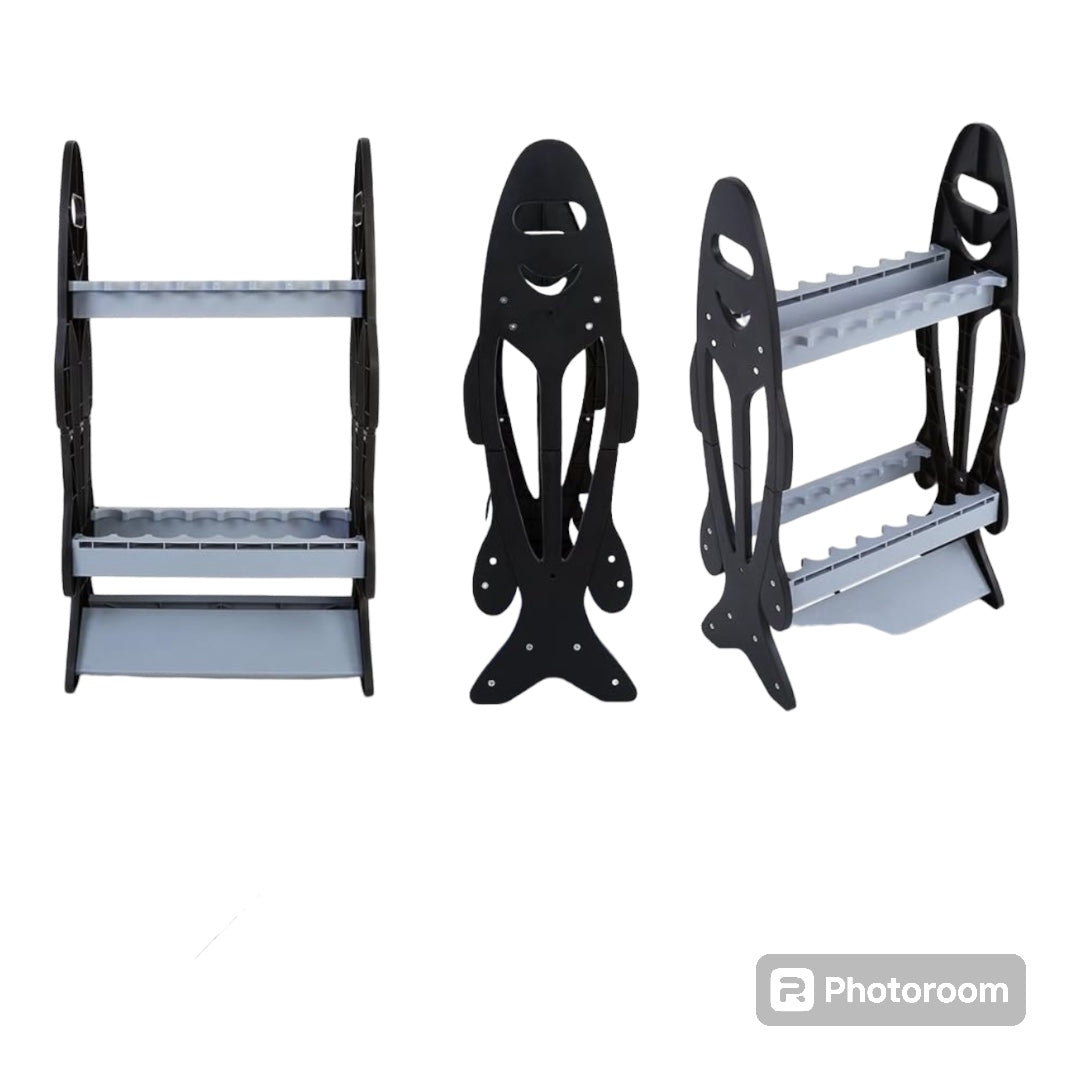 Fishing Rod Rack, 16 Fishing Rod Holder Stand Lightweight Pole Stand Rod Storage Organizer Holder Fish Rod and Its Accessories and Supplies
