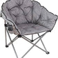 MFURN Padded Cushion Outdoor Folding Lounge Patio Club Chair, Gray