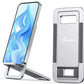 Portable Folding Phone Stand, Aluminum Desk Mobile Phone Stand, Lightweight Phone Bracket for Travel, Foldable Cell Phone Stand, Compatible with iPhone, iPad, All Android Smartphone | Silver