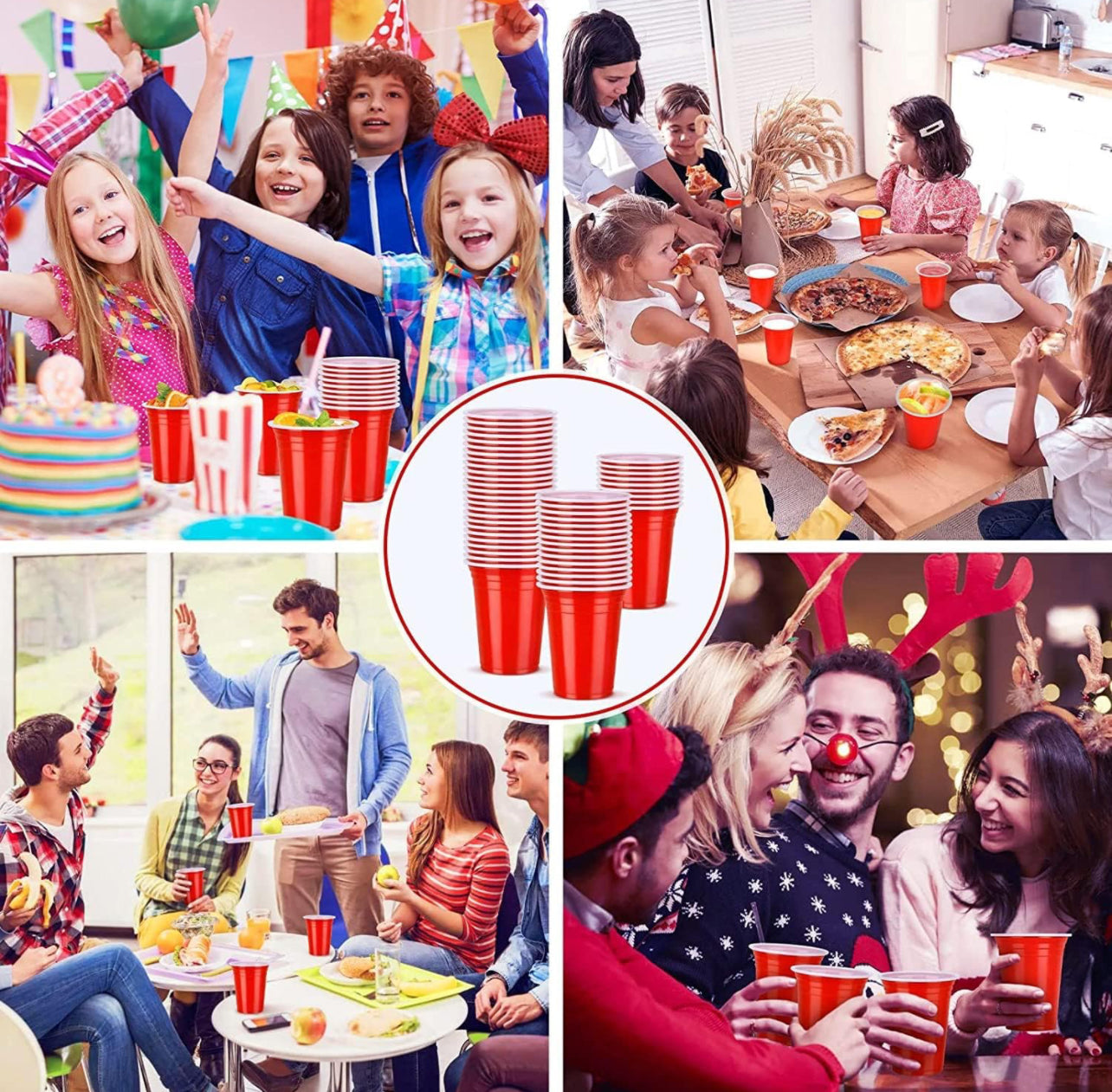 Reusable Plastic Party Cups Various Colours x 50pc