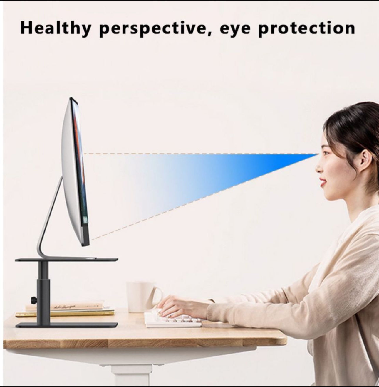 MTech Hight Adjustable Ergonomic Aluminium Monitor Riser Desk Stand