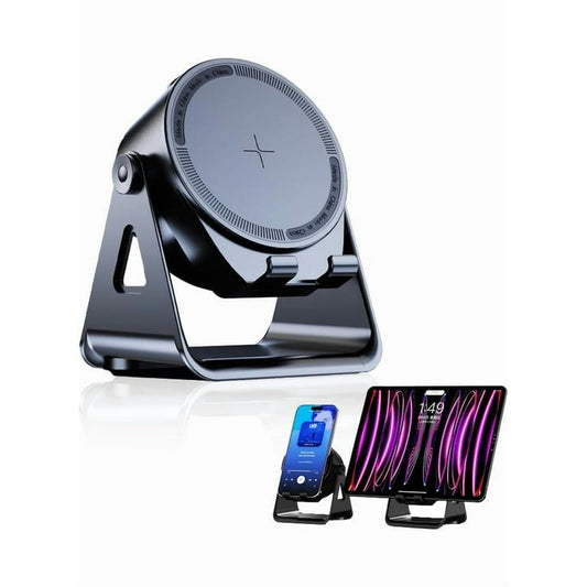 MTech Wireless Inductive Bluetooth Speaker, 4-in-1 RGB Lighting 360 Degree Rotating Phone Holder, Extra Long Standby Time, Support iOS and Android, Home Office