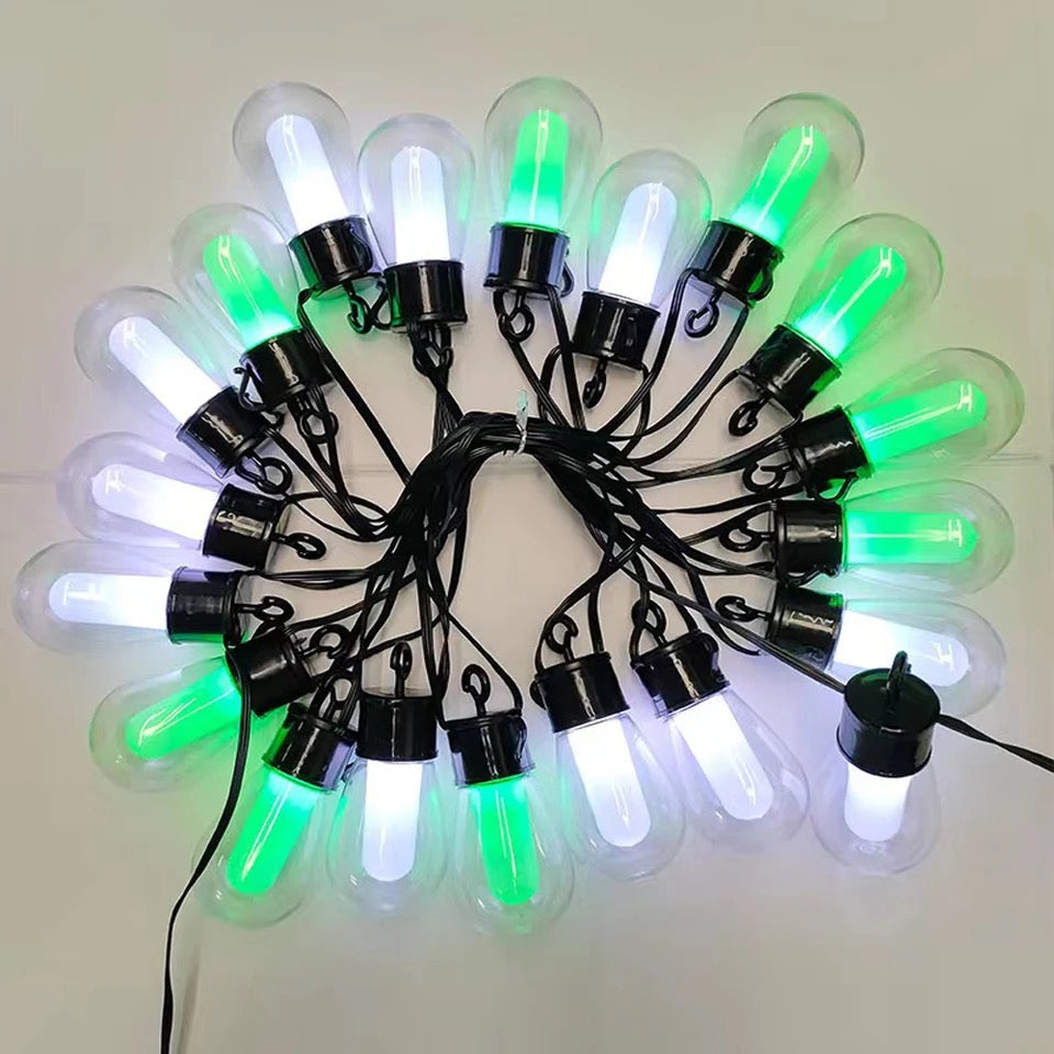 LED Bubble Lights String 5V USB 10M RGBIC Outdoor Waterproof Camping lights with Hooks