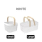 MHome Multifunction Mesh Basket with Wooden Handle Cosmetic Organizer Kitchen Fruit Vegetable Storage Basket-Various Colour 2pc Set