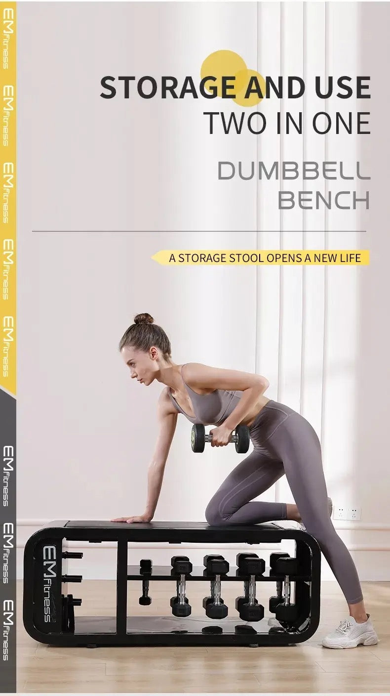 Multifunction Dumbbell Bench Fitness Chair Dumbbell Rack Core Training Equipment Fitness Storage Rack Pulling Rope Two-in-One-Preorder Sales Only