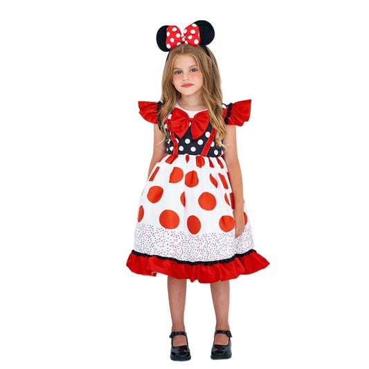 Girls Minnie Princess Dresses Mini Dress for Girls Minnie Costume Polka Dot Dress-Various Sizes