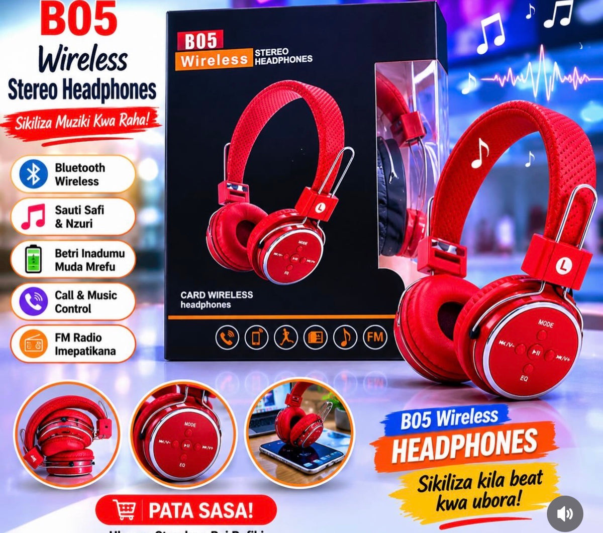 MTech Bluetooth Wireless Headphones -Various Colours