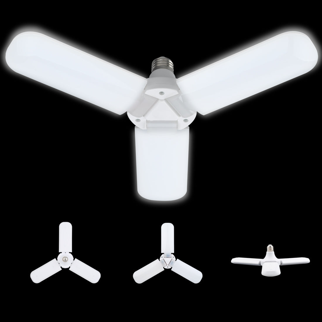 MTech 3 Leaf Garage ,Adjustable E27 Fan Blade LED Light Bulb Ceiling Light
