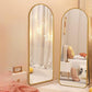 Arch Aluminum Alloy Full Length Mirror Full View In Gold or Black