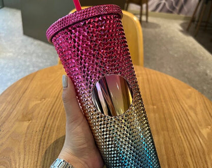 MHome Stylish Studded Double Wall Insulated Tumbler-Various Colours