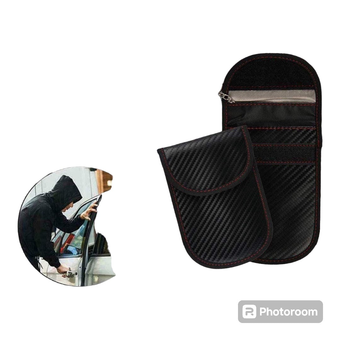 Anti Theft RFID Carbon Fibre Waterproof Key Fob Protector Pouch