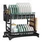 MHome Double Layer Detachable Larger Capacity Dish Drying Rack With Drainboard