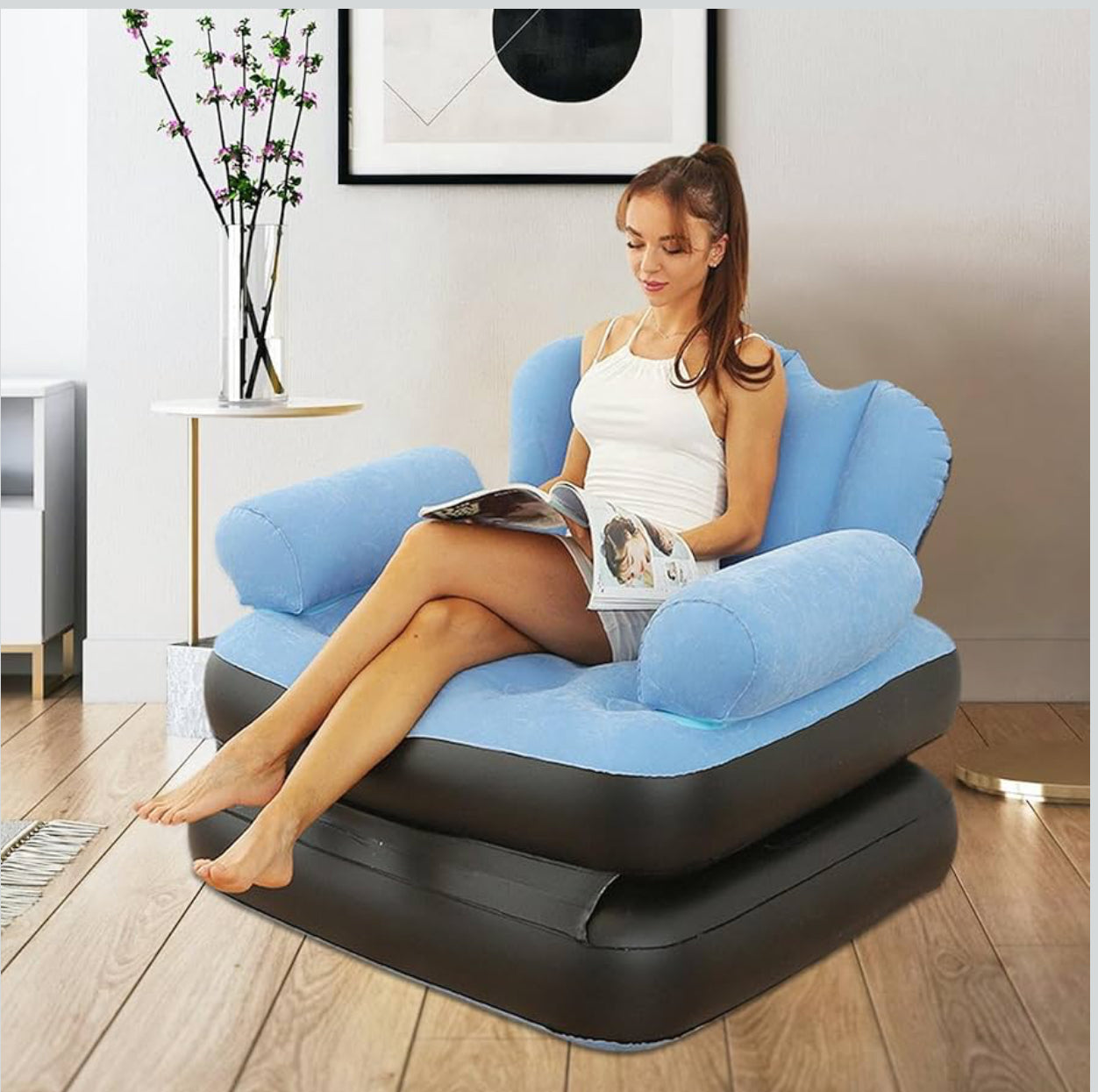 MHome Inflatable Sofa - Inflatable Sofa - Multifunctional 5-in-1 Inflatable Sofa with L-shaped-Various Colours