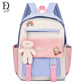 New Student Backpack School Student Solid Color Casual Large Capacity Computer Backpack-Various Colours