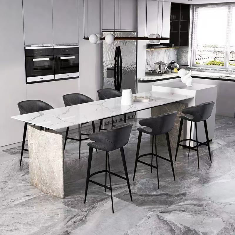 MFurn Italian Minimalist Leather  Bar Stools- Various Colours 2pc Set