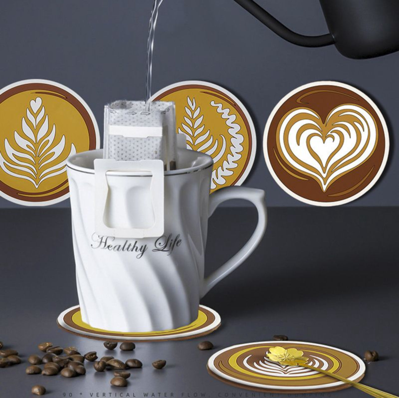 Coffee Coaster Set PVC 4pc