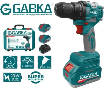 GABKA GA-88120 25V Lithium-Ion Cordless Drill Inc 2 Batteries