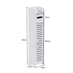 MHome Single Wooden Tall Bathroom Corner Cabinet with Flip-up top Shelf,80cm H