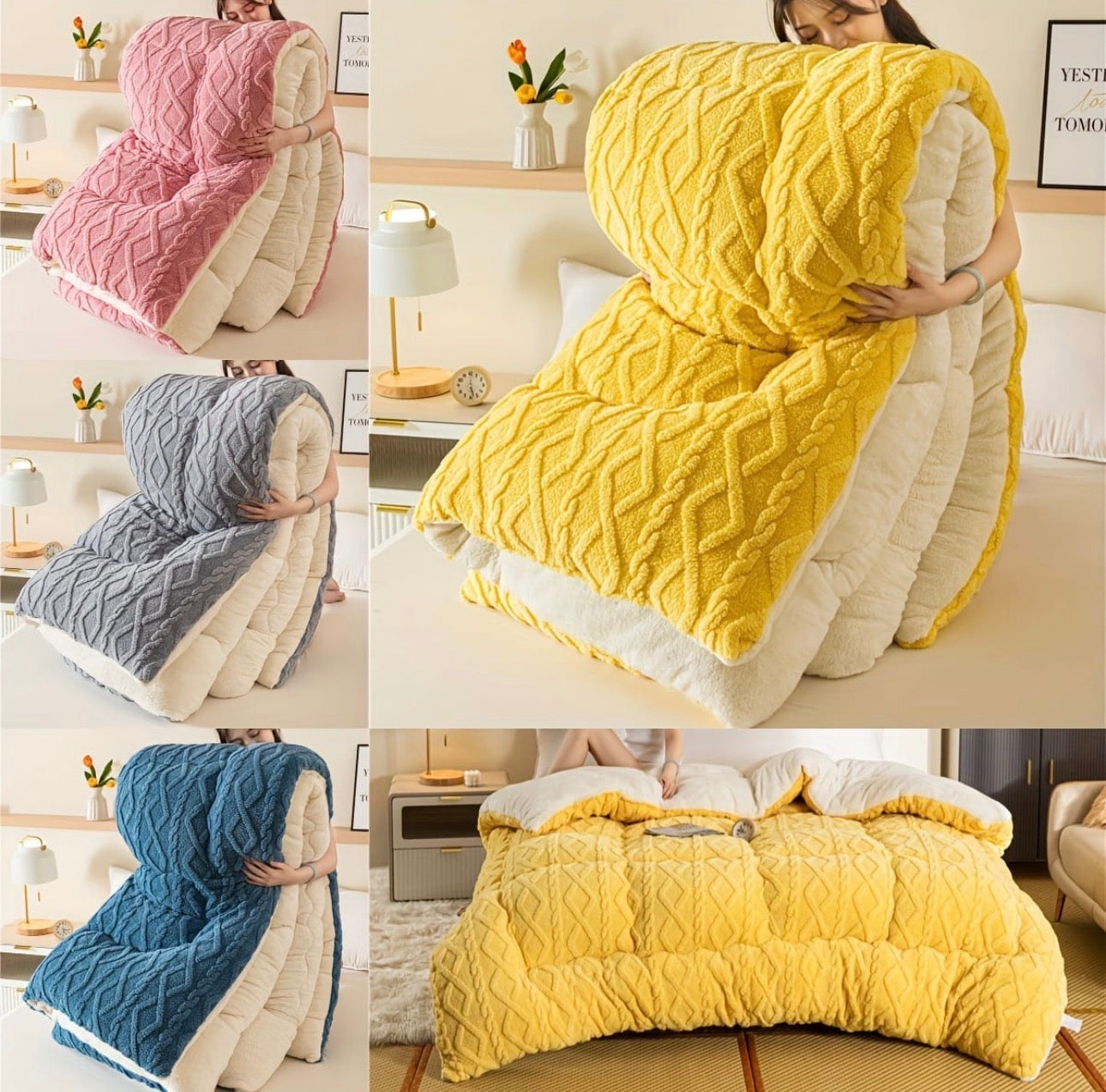 MHome Ultra Plush
5 pcs Comforter Queen Size-Various Colours