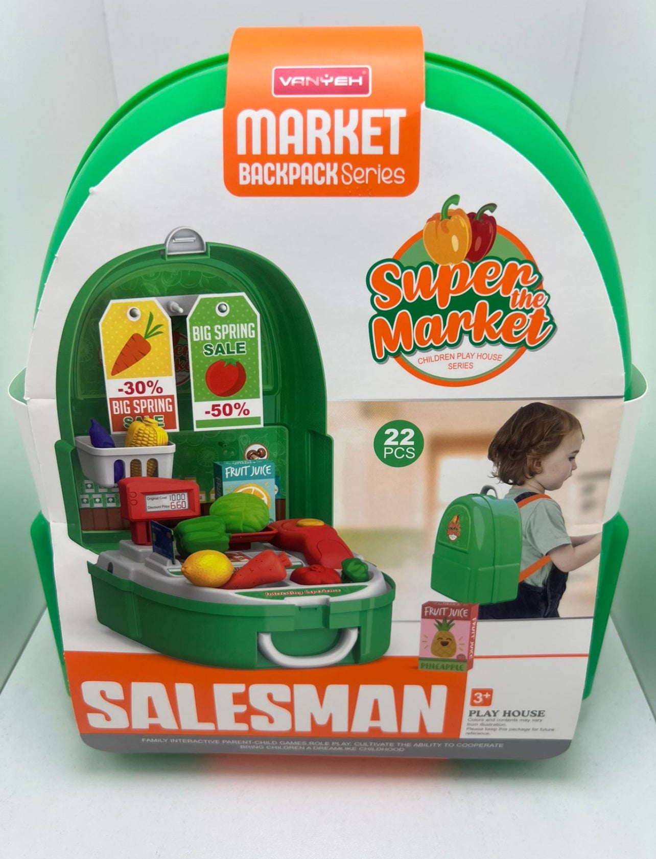 Children Simulation Kitchen Tableware Makeup Cashier Tool Set Backpack Box Toys