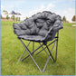 MFURN Padded Cushion Outdoor Folding Lounge Patio Club Chair, Gray