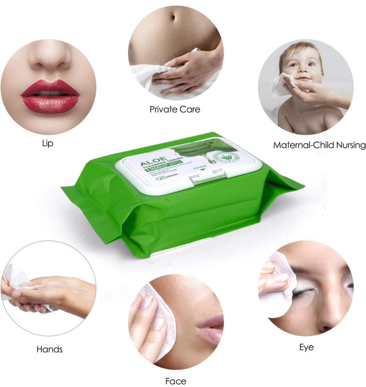 ALOE Soft Cotton Wet Wipes Facial Cleansing Towel, Mild, Moisturizing, Emollient, Non-woven Makeup Cotton Pads Lint Free Face Eye Lip Nail Polish Remover Cosmetic Pads, 30pc/bag
