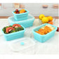 MHome 4pc Foldable Lunch Box, Silicone,With Sealed Lid And Ventilation Valve, Leak-Proof And Easy To Clean
