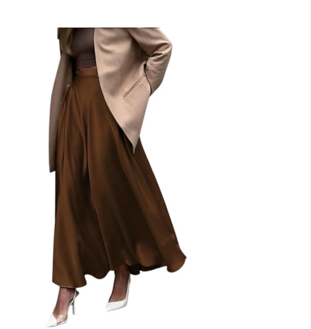 Ladies High Waisted Maxi Skirt-Various Colours