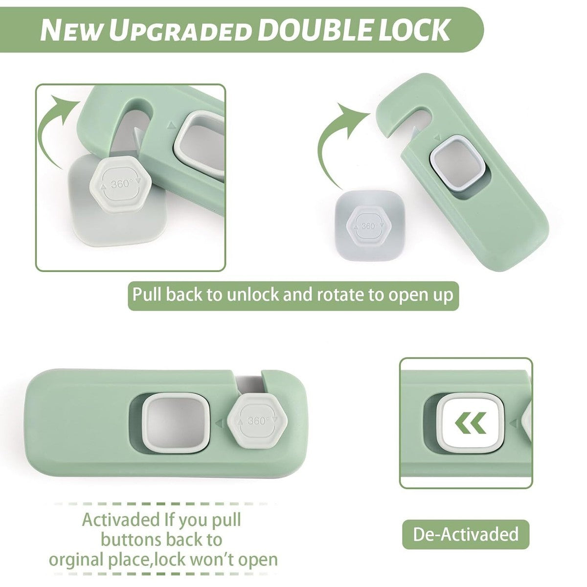 2Pcs Child Proof Refrigerator Lock Fridge Locks for Kids