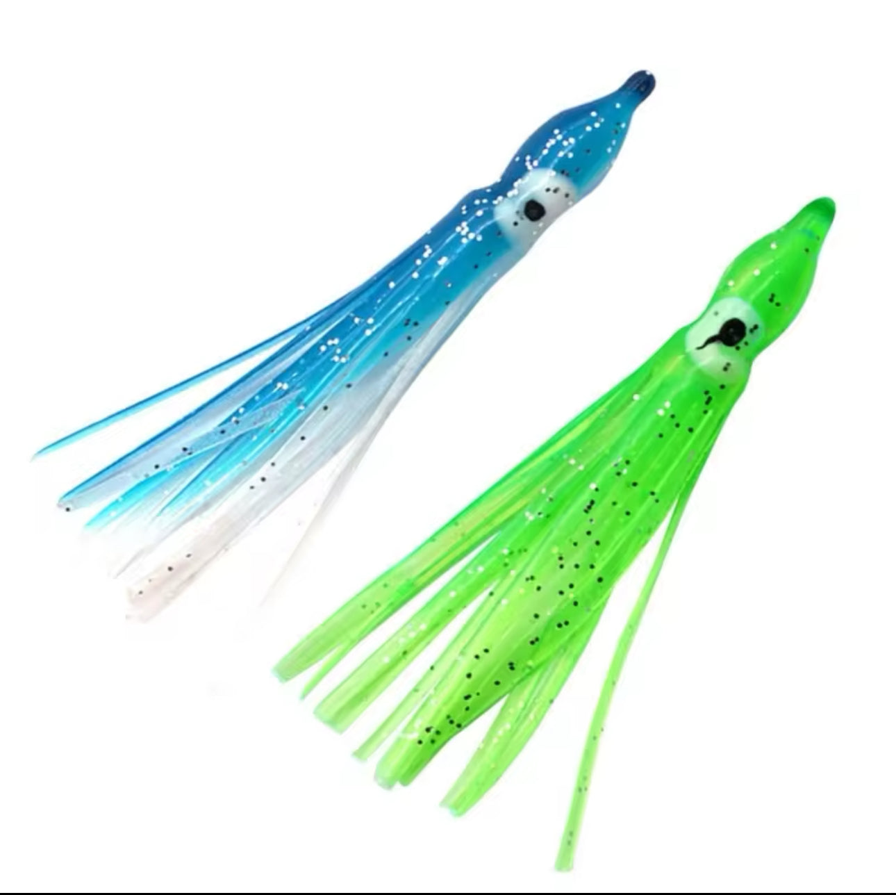 Luminous Squid Skirts Soft Lure Fish 9cm Night Fishing Lure Octopus Glow Rubber Artificial Bait for Tuna Sailfish 10pc