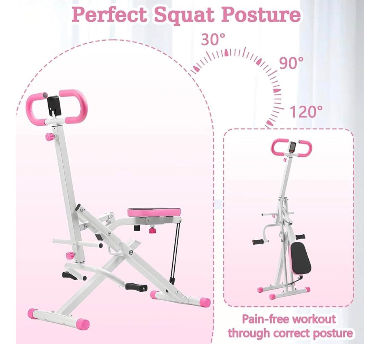 Pro-Sportz 
Foldable Squat Machine for Women,Glutes Workout Machines with LCD Display & Adjustable Seat