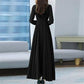 Ladies Long Sleeve A-Line Maxi Dress-Various Colours