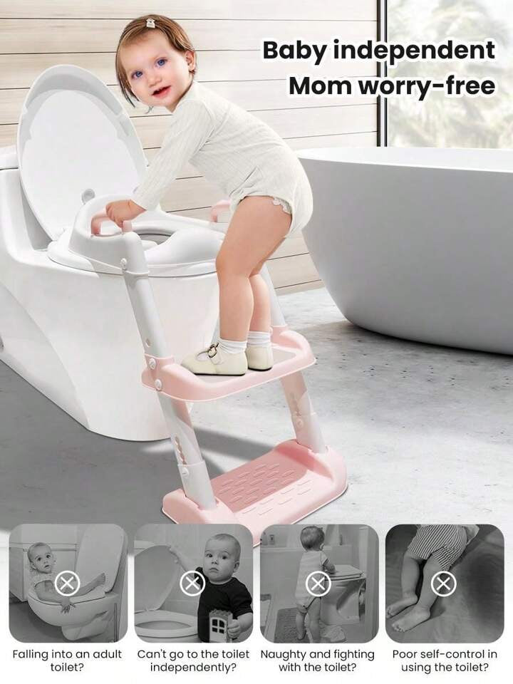 Height Adjustable Potty Training Toilet Seat with Step Stool Ladder for Boys and Girls Baby Toddler Kid Children Toilet Training Seat Chair - Various Options