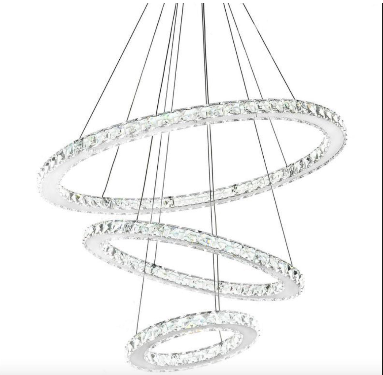 Crystal Chandelier Light Three Rings