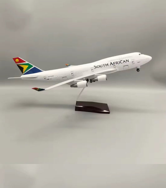 South African Airways Boeing 747-300 ZS-SAK Airplane Model 45cm - 1:150 Resin/Metal Alloy Mould Jet with Display Stand