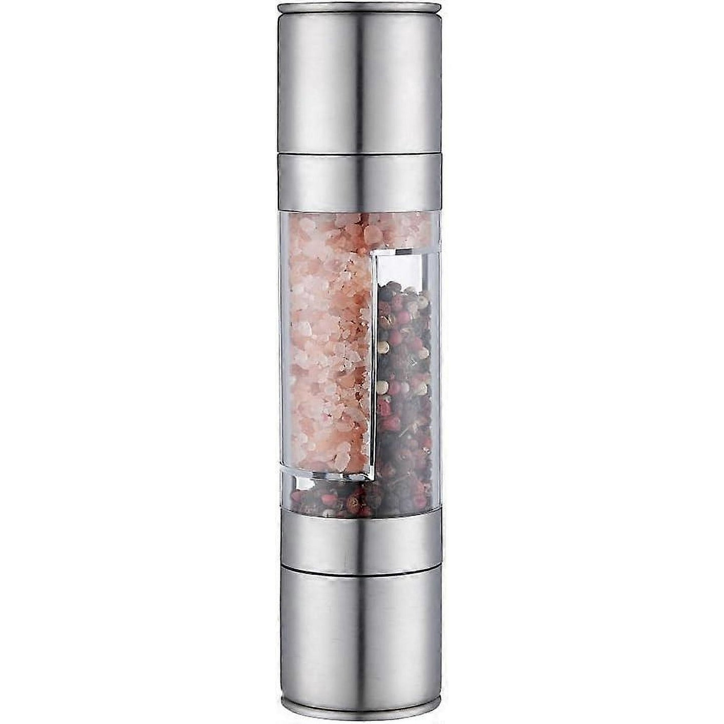 MHome Salt and Pepper Grinder,2 in 1 Manual Two-Head Pepper Mill,Refillable and Adjustable Manual Pepper Mill,Grinder for Pepper, Salt