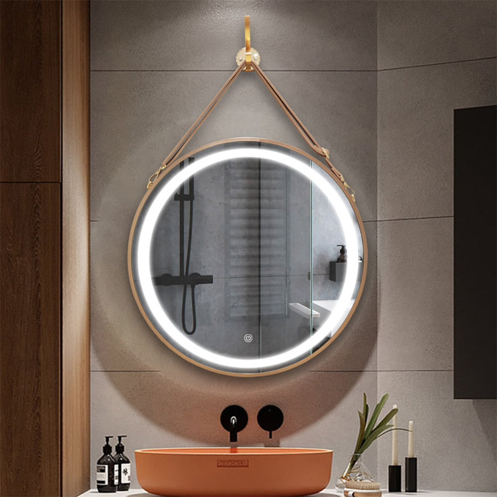 Modern Round Illuminated LED Mirror Touch Sensor With Strap 60cm - Various Options