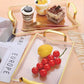 MHome Elegant Acrylic Serving Tray Set with Gold Handles – 3 Sizes