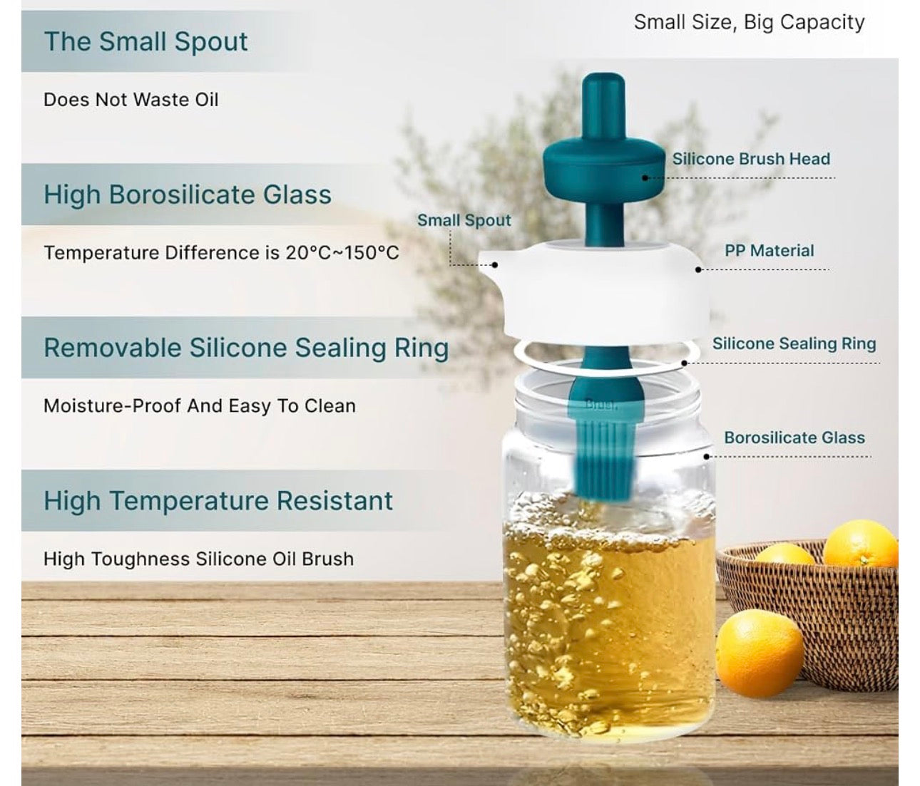 MHome 2-1 Condiment Jar & Oil Dispenser