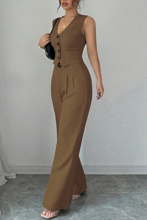 Women’s Elegant 2pc Pant/Vest - Various Colours